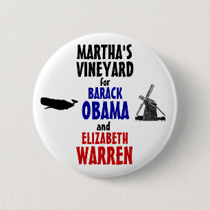 Martha's Vineyard für Obama und Waren 2012 Button