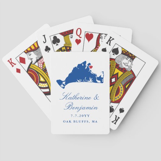 Martha's Vineyard Gastgeschenk Hochzeit Weinberg Spielkarten (Rückseite)