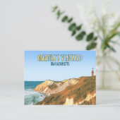 Marthas Vineyard Gay Head Leuchtturm Massachusetts Postkarte (Stehend Vorderseite)