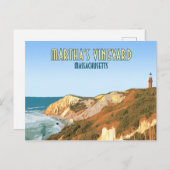 Marthas Vineyard Gay Head Leuchtturm Massachusetts Postkarte (Vorne/Hinten)