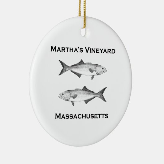 Martha's Vineyard-Goldmakrele Keramik Ornament (Rechts)