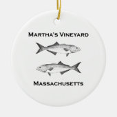 Martha's Vineyard-Goldmakrele Keramik Ornament (Vorne)