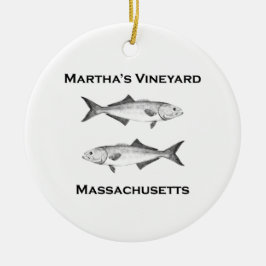 Martha's Vineyard-Goldmakrele Keramik Ornament