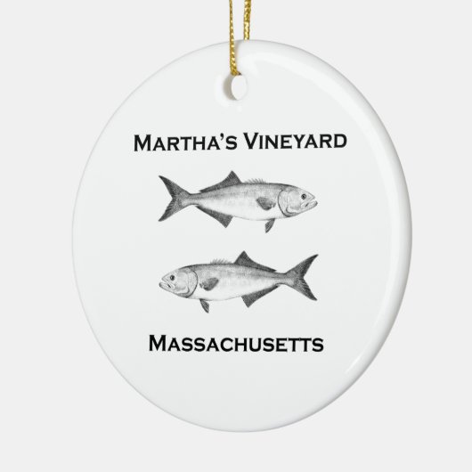 Martha's Vineyard-Goldmakrele Keramik Ornament (Links)