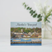 Martha's Vineyard Harbour Cape Cod Mass Post Card Postkarte (Stehend Vorderseite)