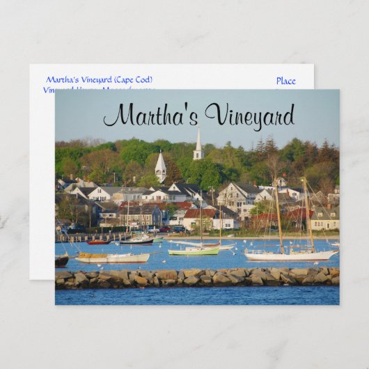 Martha's Vineyard Harbour Cape Cod Mass Post Card Postkarte (Vorne/Hinten)