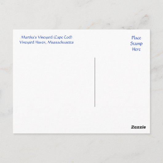 Martha's Vineyard Harbour Cape Cod Mass Post Card Postkarte (Rückseite)