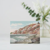 Martha's Vineyard im Vintage-Stil Postkarte (Stehend Vorderseite)