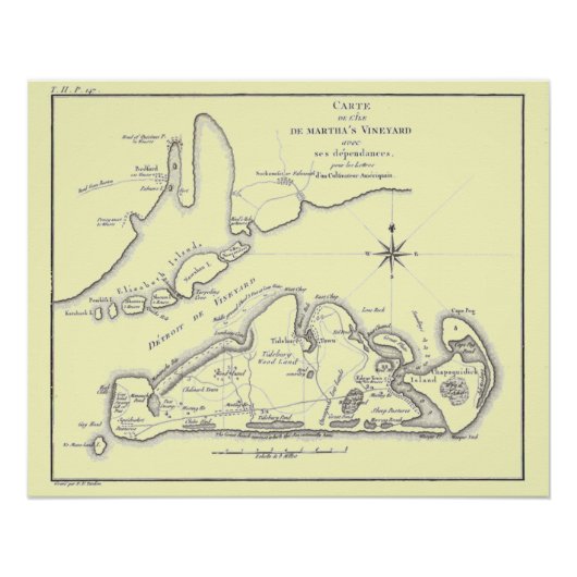 Martha's Vineyard Island 1784 Poster (Vorderseite)