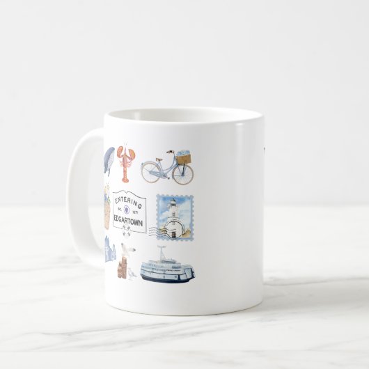 Marthas Vineyard Island Aquarelle Kaffeetasse (Vorderseite Links)