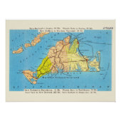 Martha's Vineyard Island Auto Map Poster (Vorderseite)