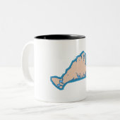 Martha's Vineyard-"Karten-" Entwurf Zweifarbige Tasse (Vorderseite Links)