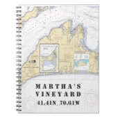 Martha's Vineyard Latitude Longitude Boater Notizblock (Vorderseite)