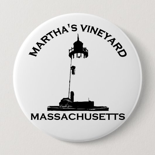 Martha's Vineyard-"Leuchtturm-" Entwurf Button (Vorderseite)