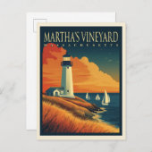 Martha's Vineyard Lighthouse Postkarte (Vorne/Hinten)