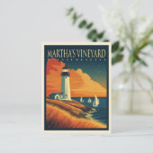 Martha's Vineyard Lighthouse Postkarte (Stehend Vorderseite)