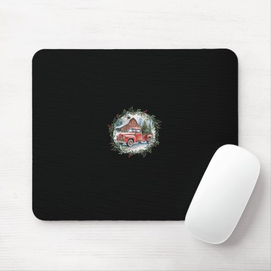 Martha's Vineyard Ma Christmas Trees Red Truck Bla Mousepad (Mit Mouse)