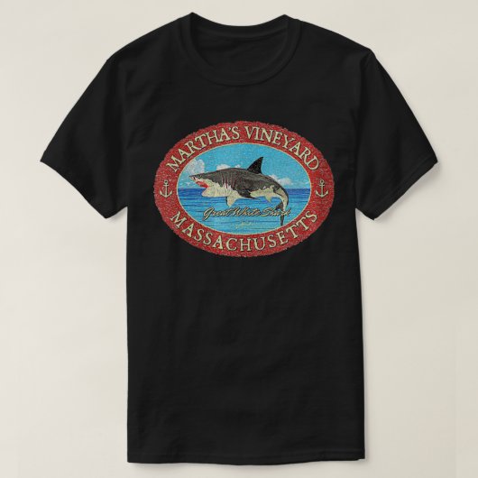 Martha's Vineyard, MA, Great White S T-Shirt (Design vorne)