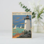Martha's Vineyard, MA - Leuchtturm Postkarte (Stehend Vorderseite)