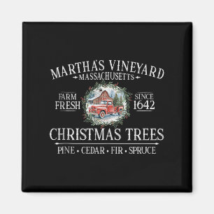 Martha's Vineyard Ma Weihnachtsbäume roter LKW Wei Magnet
