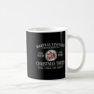 Martha's Vineyard Ma Weihnachtsbäume roter LKW Whi Kaffeetasse