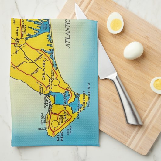 Martha's Vineyard Map  Geschirrtuch (Viertel Falte)