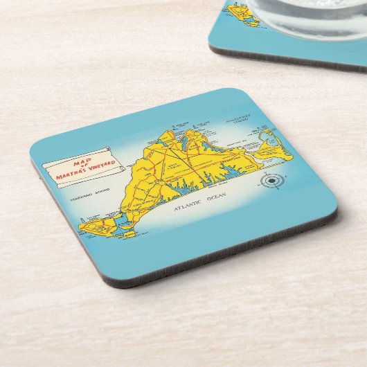 Martha's Vineyard Map  Getränkeuntersetzer (Linke Seite)
