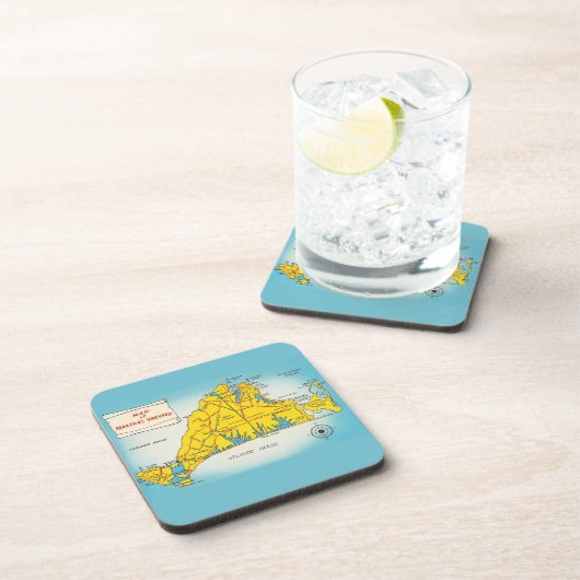 Martha's Vineyard Map  Getränkeuntersetzer (Rechte Seite)