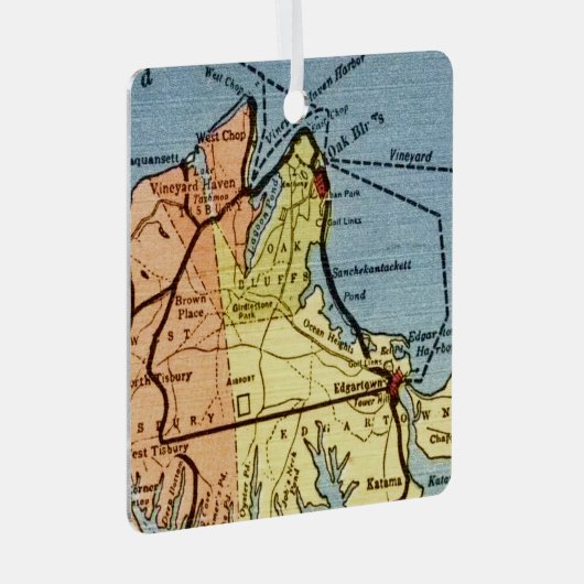 Martha's Vineyard Map Ornament (Vorderseite Rechts)