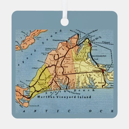Martha's Vineyard Map Ornament (Rückseite)