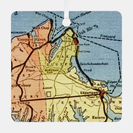 Martha's Vineyard Map Ornament (Vorderseite)