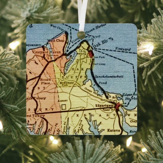 Martha's Vineyard Map Ornament Aus Metall (InSitu)