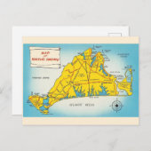 Martha's Vineyard Map Postkarte (Vorne/Hinten)