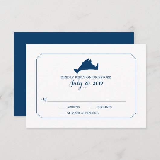 Marthas Vineyard Map Wedding RSVP (Vorne/Hinten)