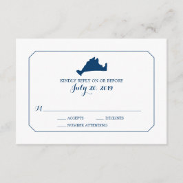 Marthas Vineyard Map Wedding RSVP Karte
