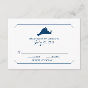 Marthas Vineyard Map Wedding RSVP Karte