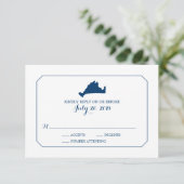 Marthas Vineyard Map Wedding RSVP Karte (Stehend Vorderseite)