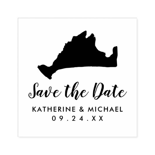Marthas Vineyard Map Wedding Save the Date Gummistempel (Prägung)
