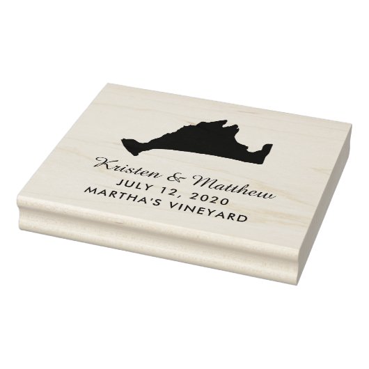 Marthas Vineyard Massachusetts Karte Hochzeitstag Gummistempel (Stempel)