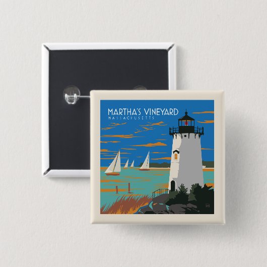 Martha's Vineyard, Massachusetts | Leuchtturm Button (Vorne & Hinten)