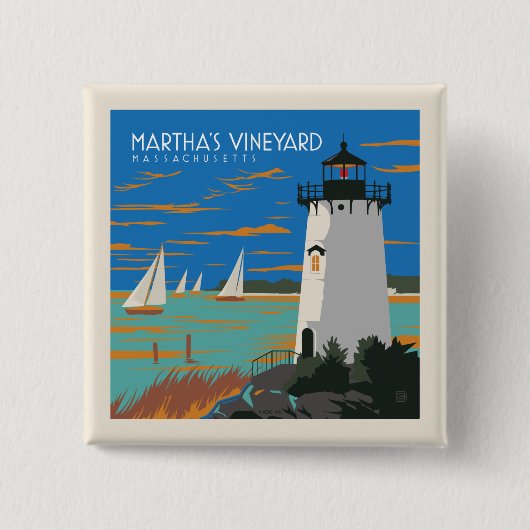 Martha's Vineyard, Massachusetts | Leuchtturm Button (Vorderseite)