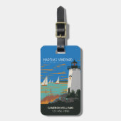 Martha's Vineyard, Massachusetts | Leuchtturm Gepäckanhänger (Vorderseite vertikal)