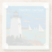 Martha's Vineyard, Massachusetts | Leuchtturm Glasuntersetzer (Rückseite)