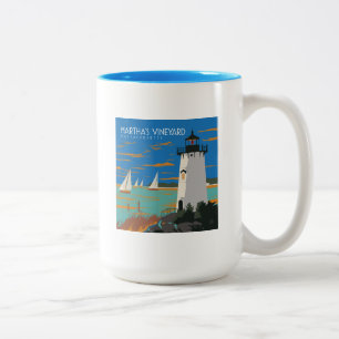 Martha's Vineyard, Massachusetts   Leuchtturm Zweifarbige Tasse