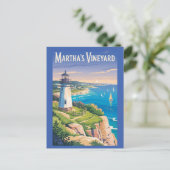 Martha's Vineyard Massachusetts Lighthouse Travel Postkarte (Stehend Vorderseite)