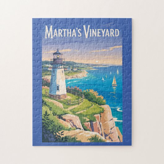 Martha's Vineyard Massachusetts Lighthouse Travel Puzzle (Vertikal)