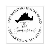 Marthas Vineyard Massachusetts Map Wedding Permastempel (Design)