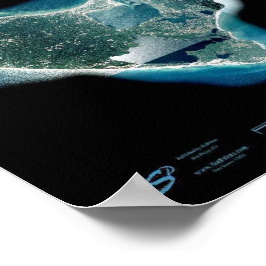 Marthas Vineyard Massachusetts Satellitenposter Poster (Ecke)