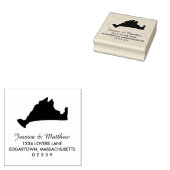 Marthas Vineyard Massachusetts Solid Map Wedding Gummistempel (Stempel)