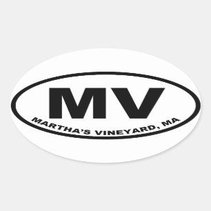 Martha's Vineyard MV Ovaler Aufkleber